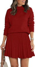 Women's Two Piece Outfits Turtleneck Long Sleeve Knit Sets