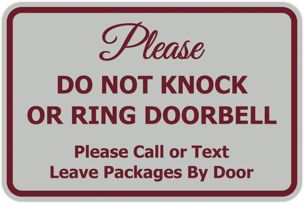 Classic Framed Please Do Not Knock Door Sign - 5 Pack Set