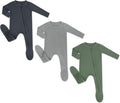 HAPIU Baby Pajamas with Feet in Rayon from Bamboo for Comfort