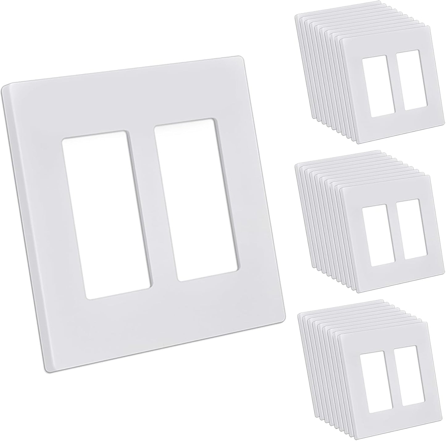 CML 2 Gang Screwless Decorator Wall Plate for Modern Homes