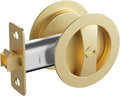 Brushed Gold Pocket Door Lock for Sliding Doors and Privacy