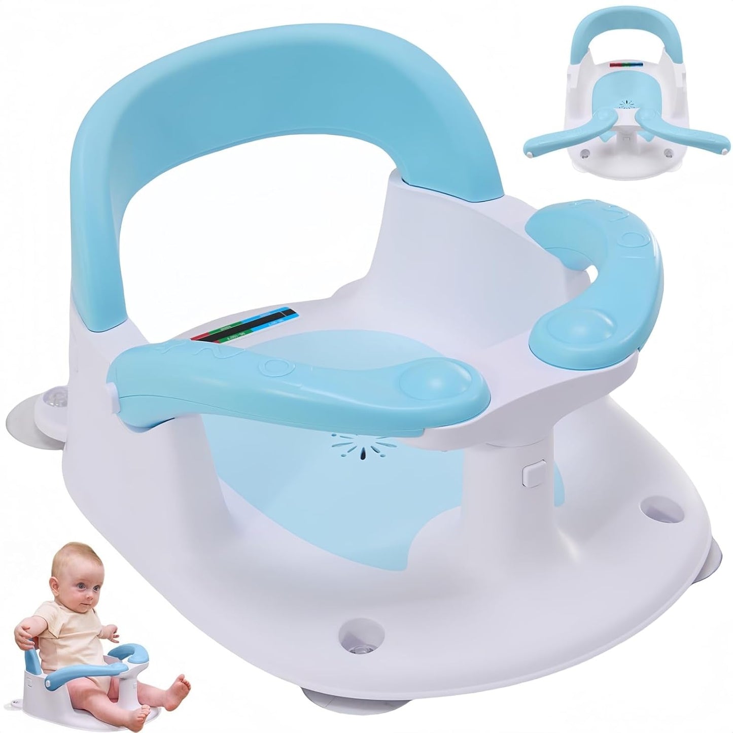 Baby Bath Seat for Babies Sitting Up with Temperature Alert