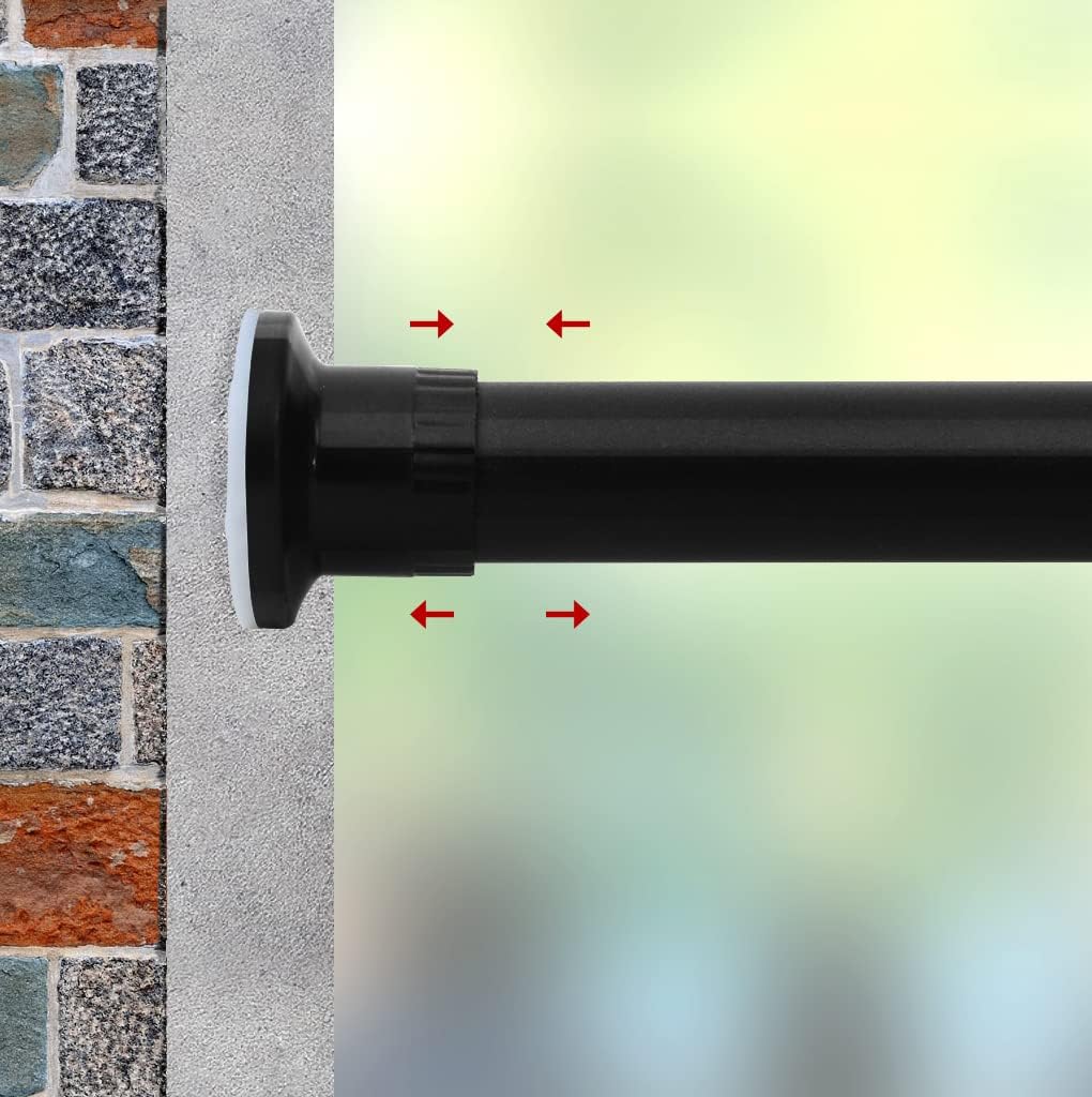 Adjustable Black Tension Rod 122-150 Inch
