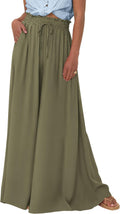 Wide Leg Palazzo Pants Women - Flowy High Waist Comfort