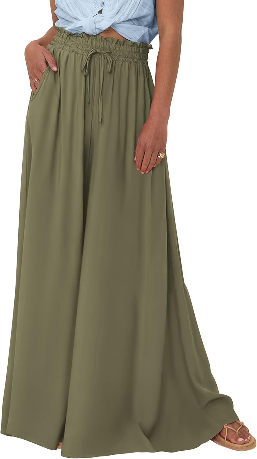 PRETTYGARDEN Women's Summer Wide Leg Palazzo Pants for Comfort