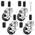 3 Inches Prep Table Wheels Set of 4 - Expanding Stem Casters for 7/8ft