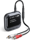 Bluetooth 5.4 Transmitter Receiver with OLED Display - Travel Ready