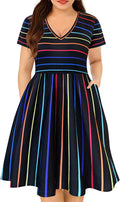 RITERA Plus Size V Neck Casual Dress for Curvy Women - Comfortable Fit