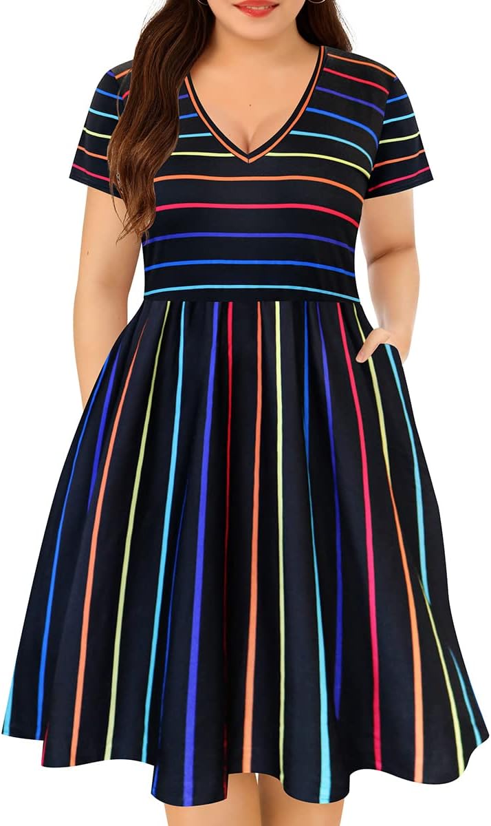 RITERA Plus Size Dresses for Curvy Women with Pockets