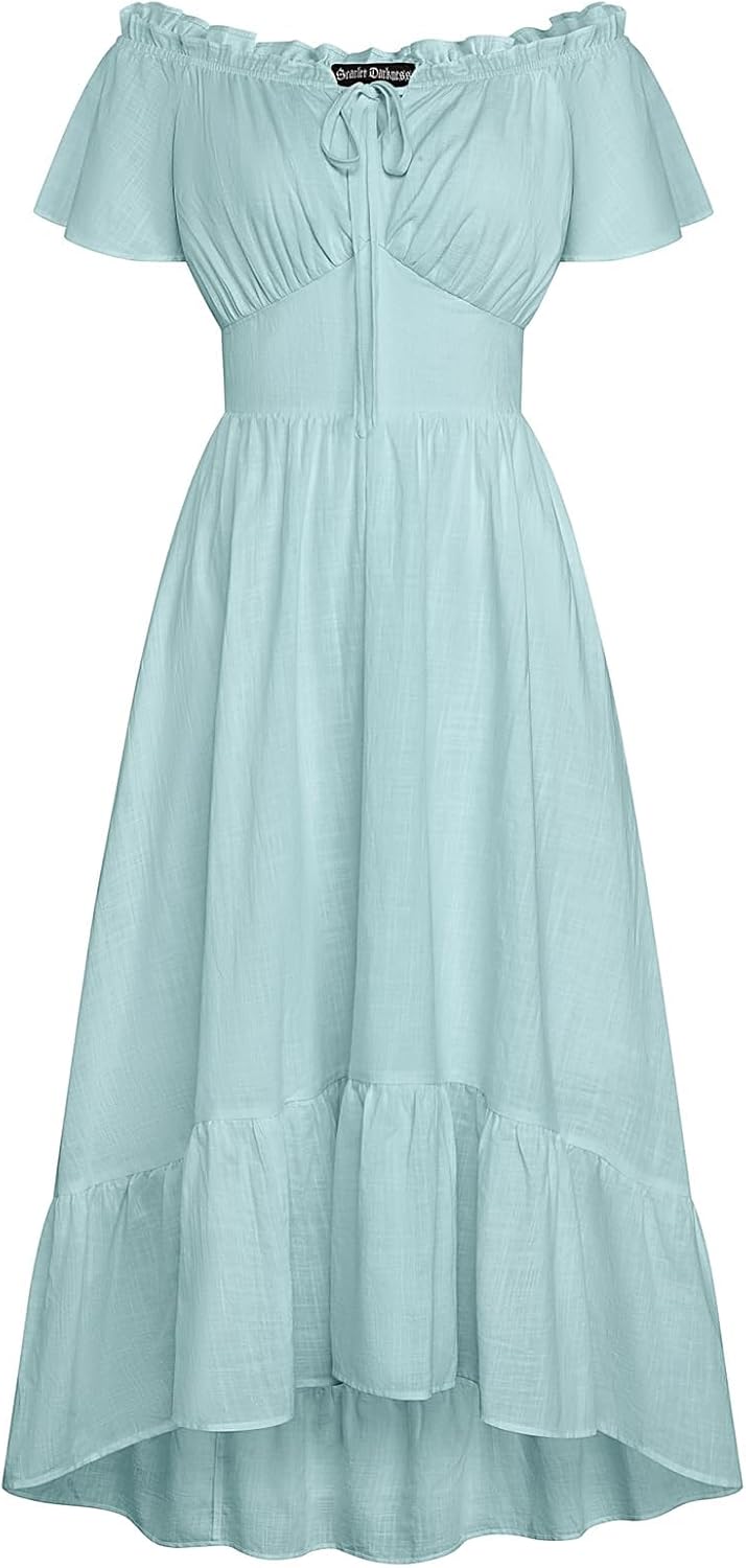 Scarlet Darkness Renaissance Dress for Women Off Shoulder Flowy