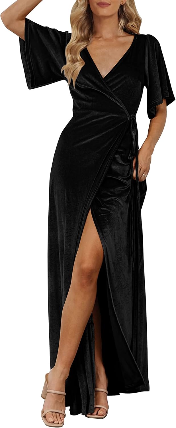 Elegant Velvet Maxi Dress for Weddings and Special Occasions