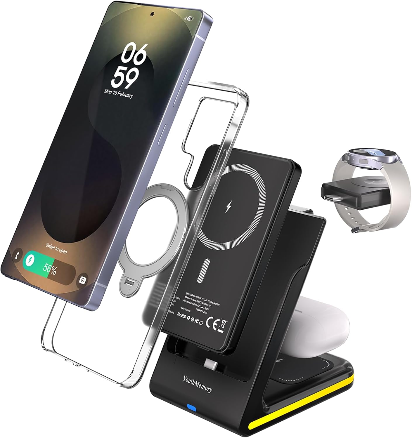 5-in-1 Wireless Charger Station for Apple and Samsung Devices