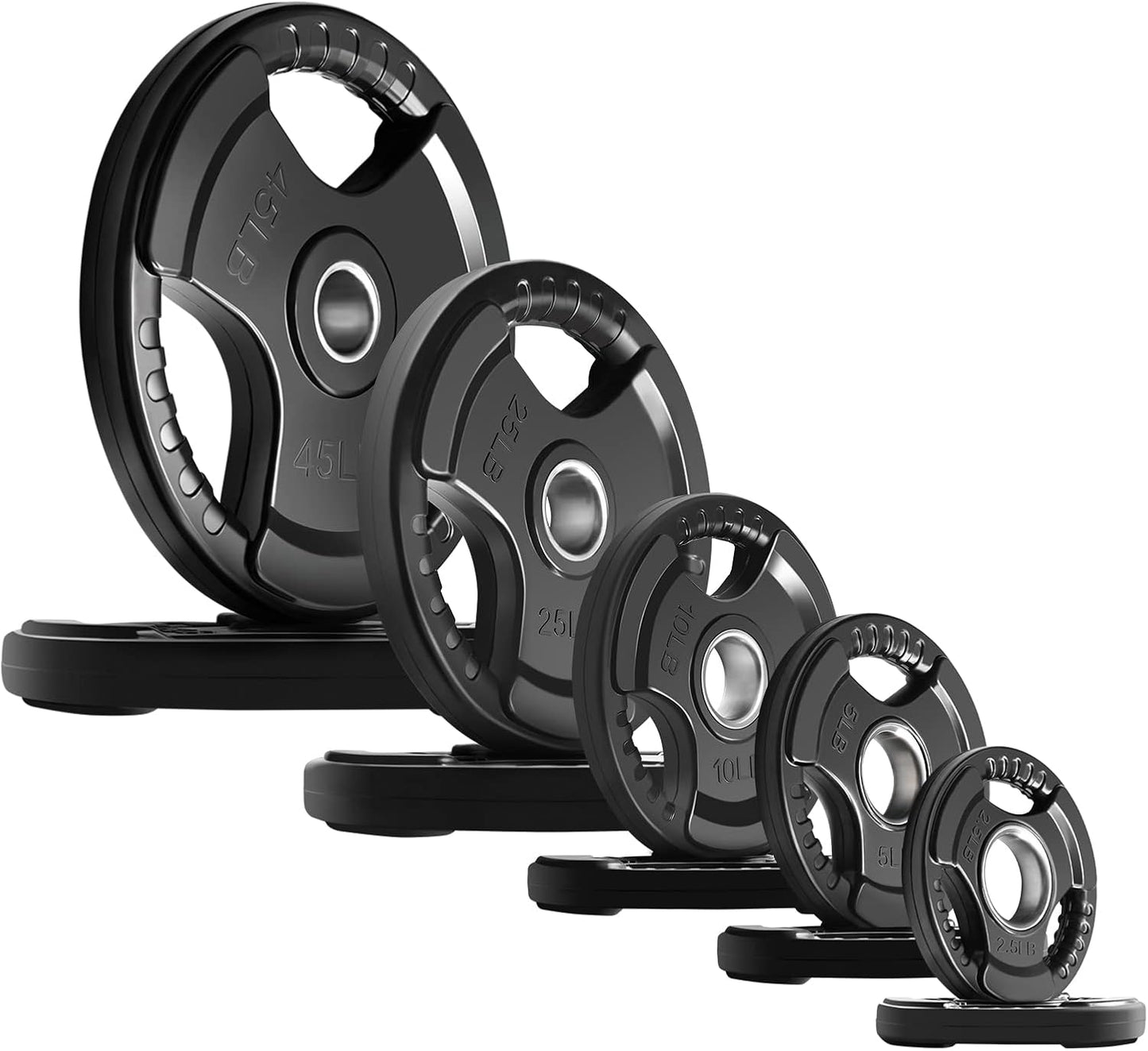 RitFit Olympic Rubber Grip Plates for Weightlifting and Strength