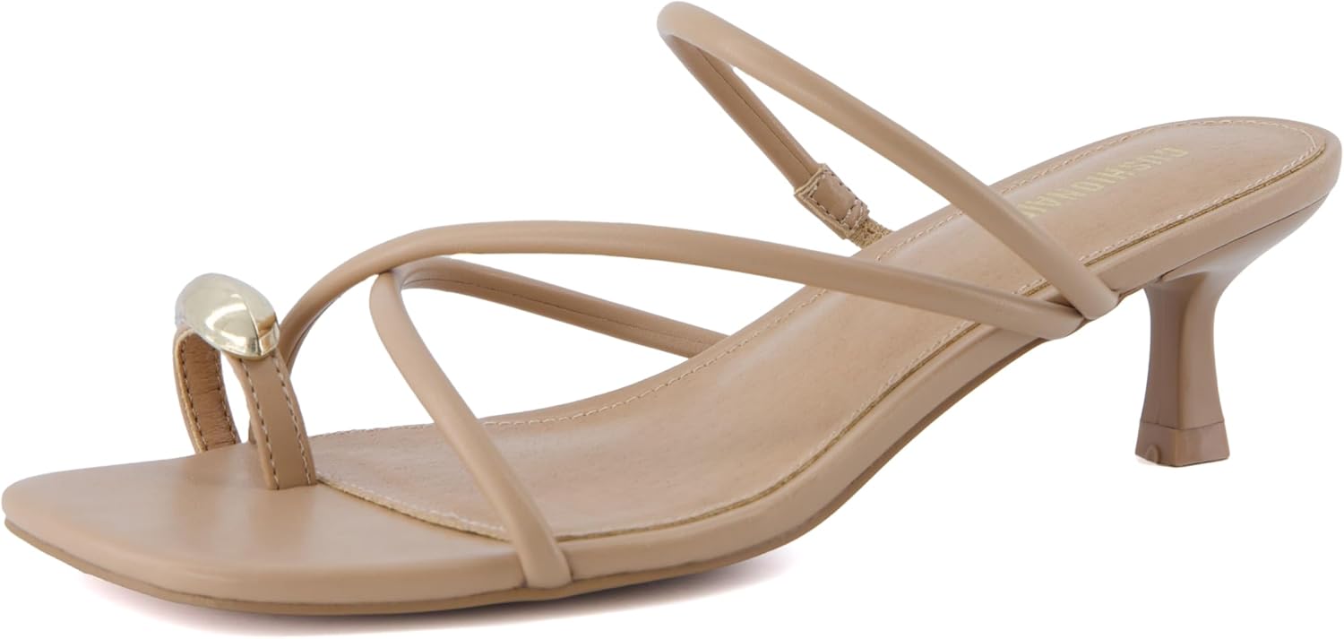 CUSHIONAIRE Maui Strappy Womens Sandals with Kitten Heels