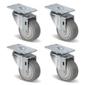 3 inch Heavy Duty Casters Set of 4 Swivel Caster Wheels - Smooth