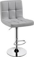 PU Leather Adjustable Bar Stools - Comfortable Swivel Counter Stools
