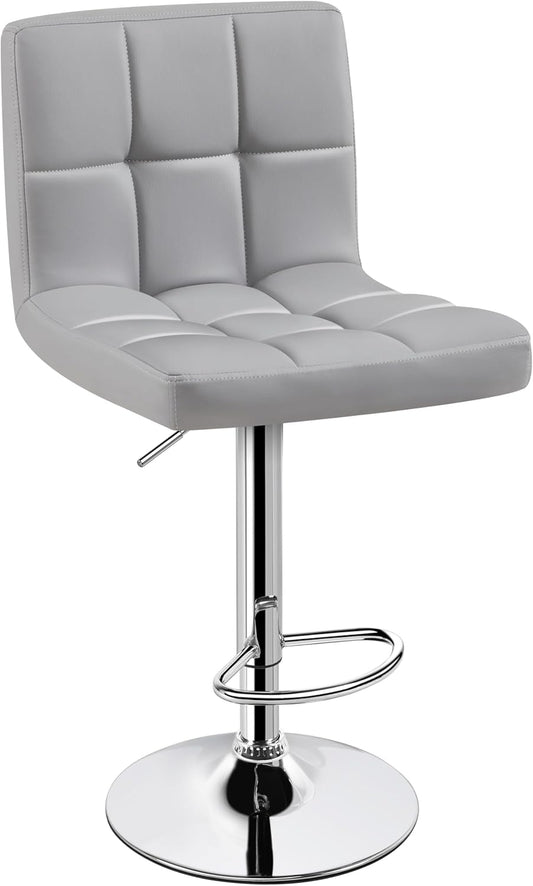 Durable PU Leather Adjustable Bar Stools for Modern Spaces
