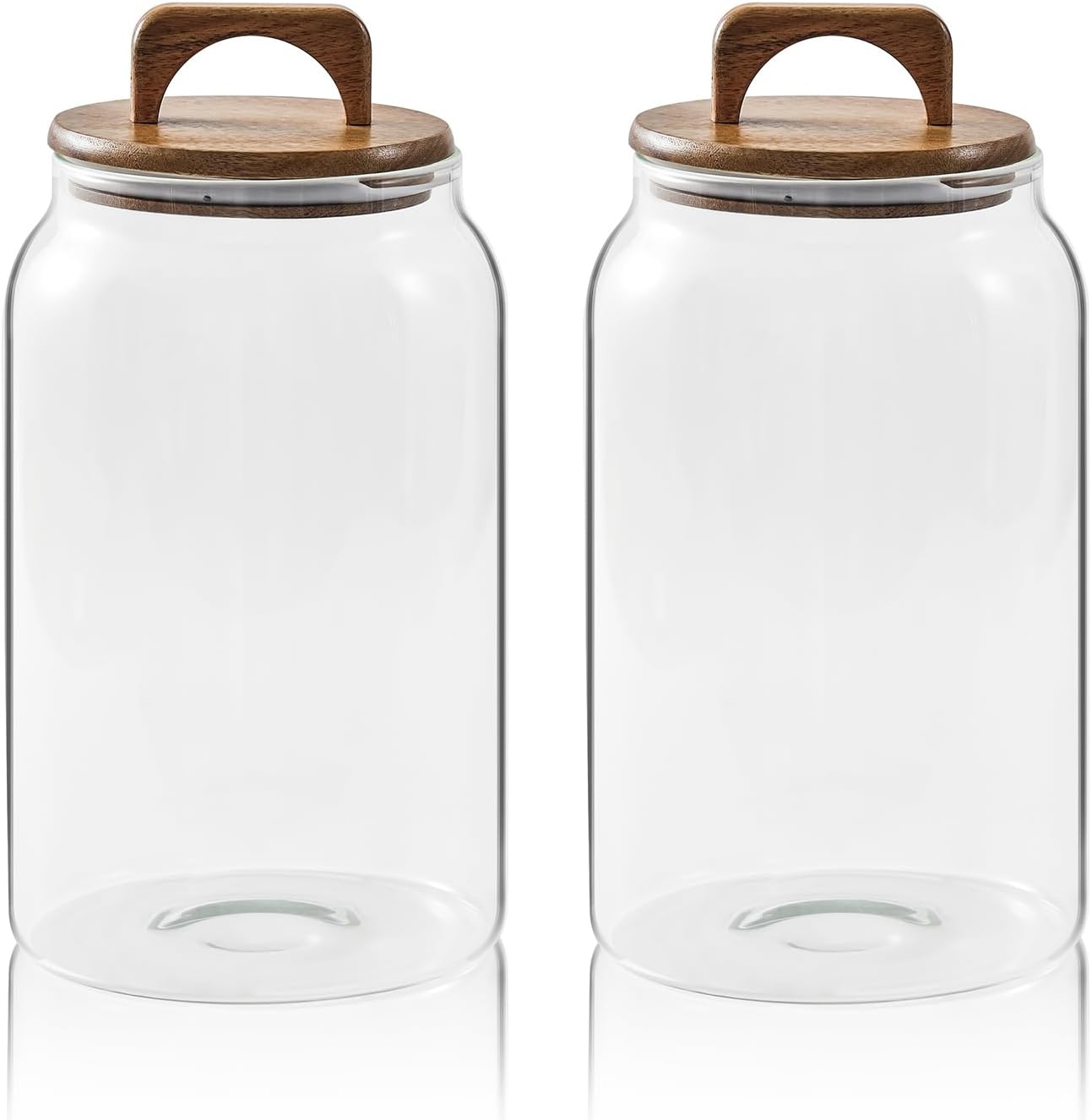 Large Glass Candy Jars with Wooden Lids for Storage Needs
