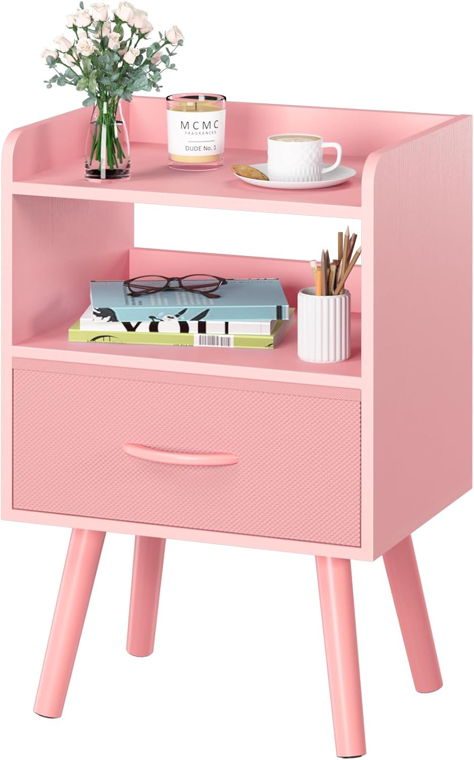Yoobure Night Stand with Fabric Drawer for Modern Bedrooms