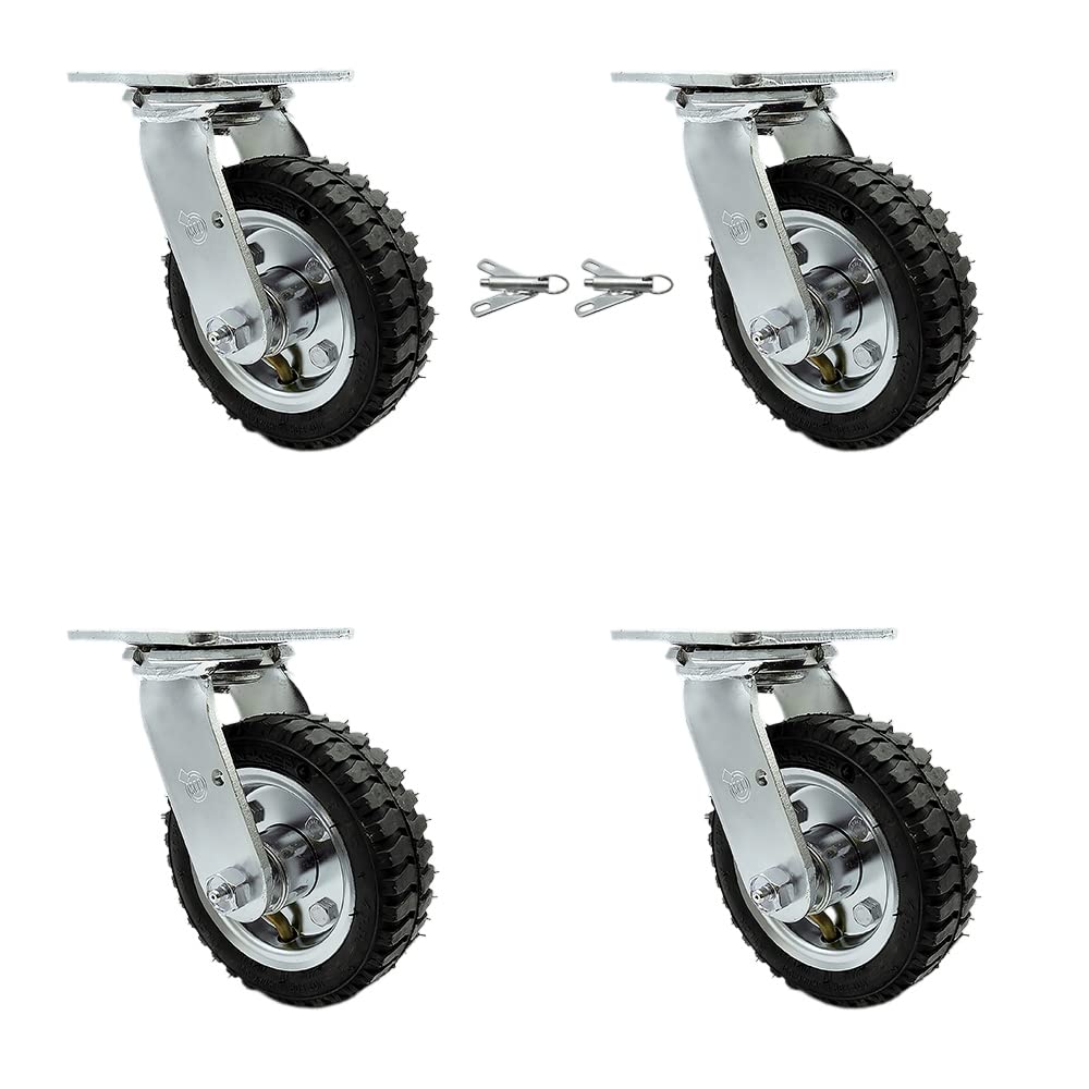 6 Inch Swivel Pneumatic Casters Set of 4 for Heavy Duty Use