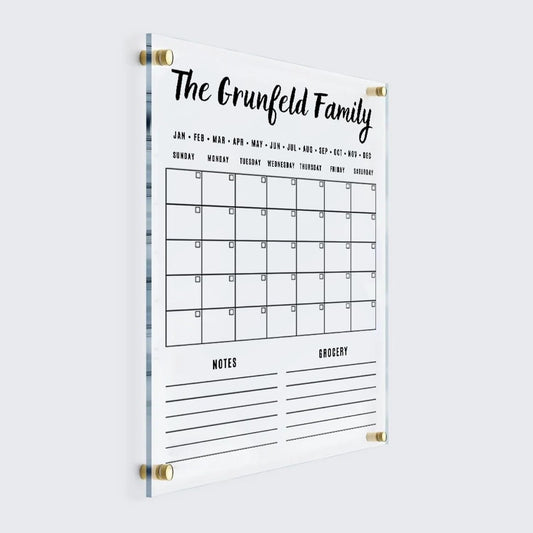 Acrylic Family Planner Wall Calendar - Personalized 2024