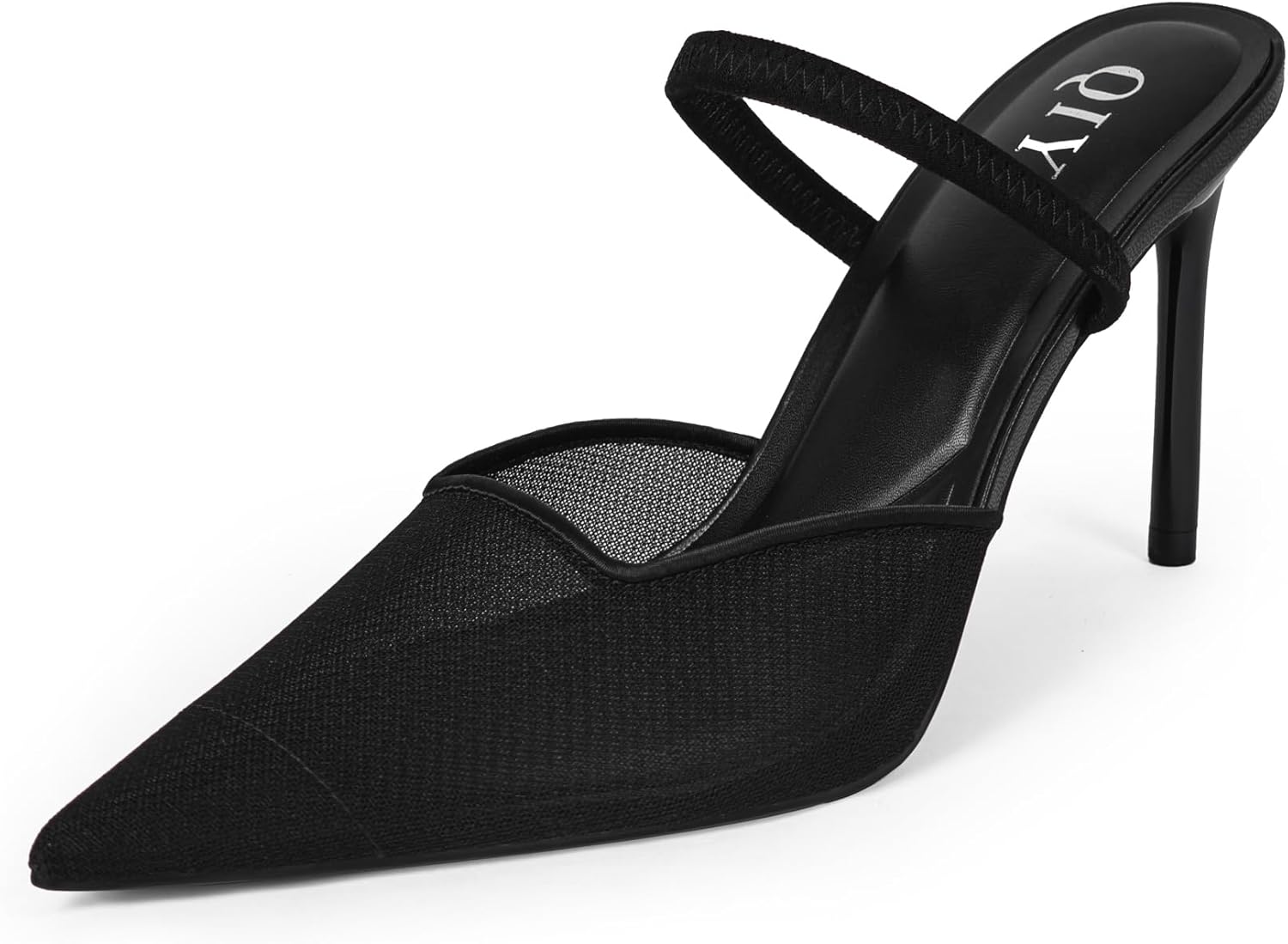 Mesh Heels for Women Pumps Closed Pointed Toe High Heels Mules