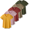 Women's Dry Fit Short Sleeve T Shirts 5-Pack - Workout Essentials