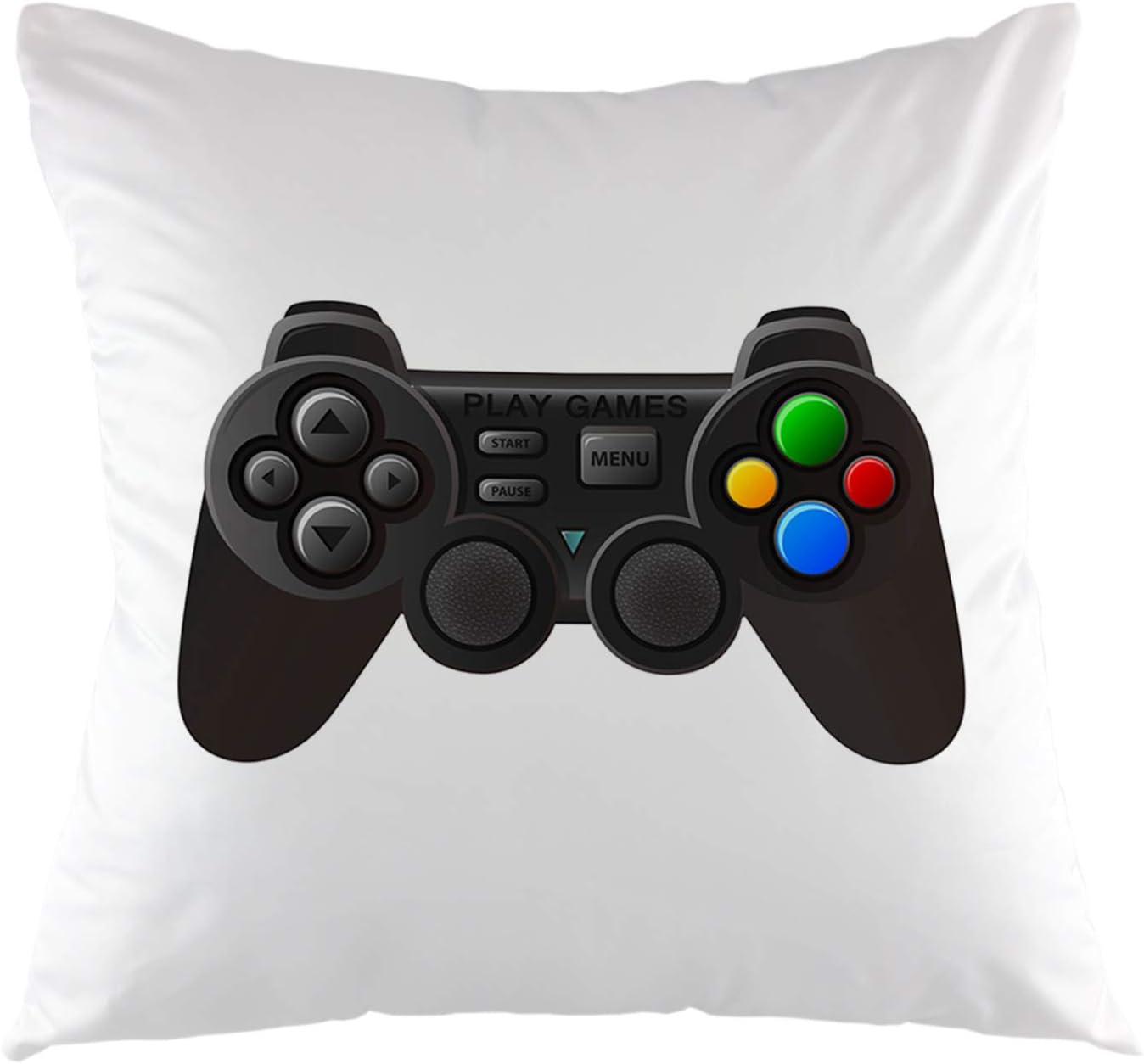 oFloral Black Joystick Gamer Pillowcase 18x18 inch - Stylish Gamepad Cushion Cover for Home Decor