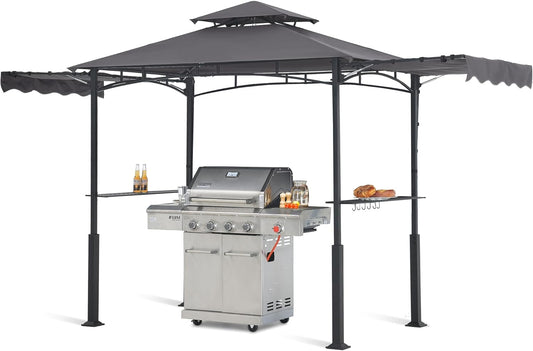 ABCCANOPY Grill Gazebo with 2 Side Awnings for Outdoor BBQ