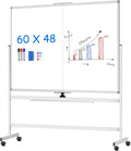 maxtek 60 x 48 Double Sided Rolling Whiteboard - Large Mobile Dry