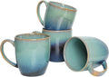 Bosmarlin 17 Oz Ceramic Coffee Mugs, Microwavable & Stylish - Set of 4