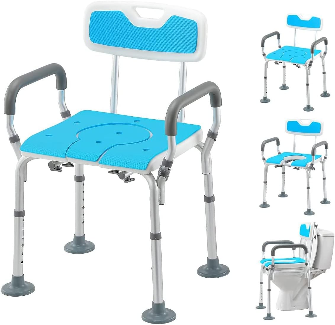 HEAO 3 in 1 Shower Chair for Heavy Duty Use with Backrest