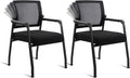 Desk Chair No Wheels with Adjustable Mesh Backrest and Thick Cushion