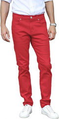 TEGIUS Men's Slim-Fit Stretch Plaid Jeans for All-Day Comfort