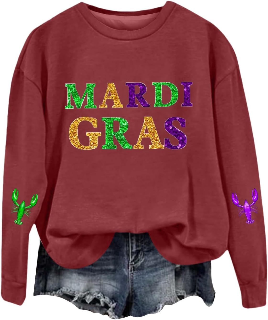 Mardi Gras Sequin Sweatshirt - Festive & Stylish!