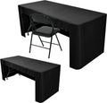 Nasitos 2 Pack Black Tablecloth for 8ft Trade Show Table
