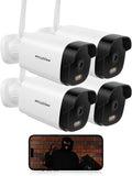 4K Outdoor Security Cameras 8MP 4-Pack - Clear Night Vision