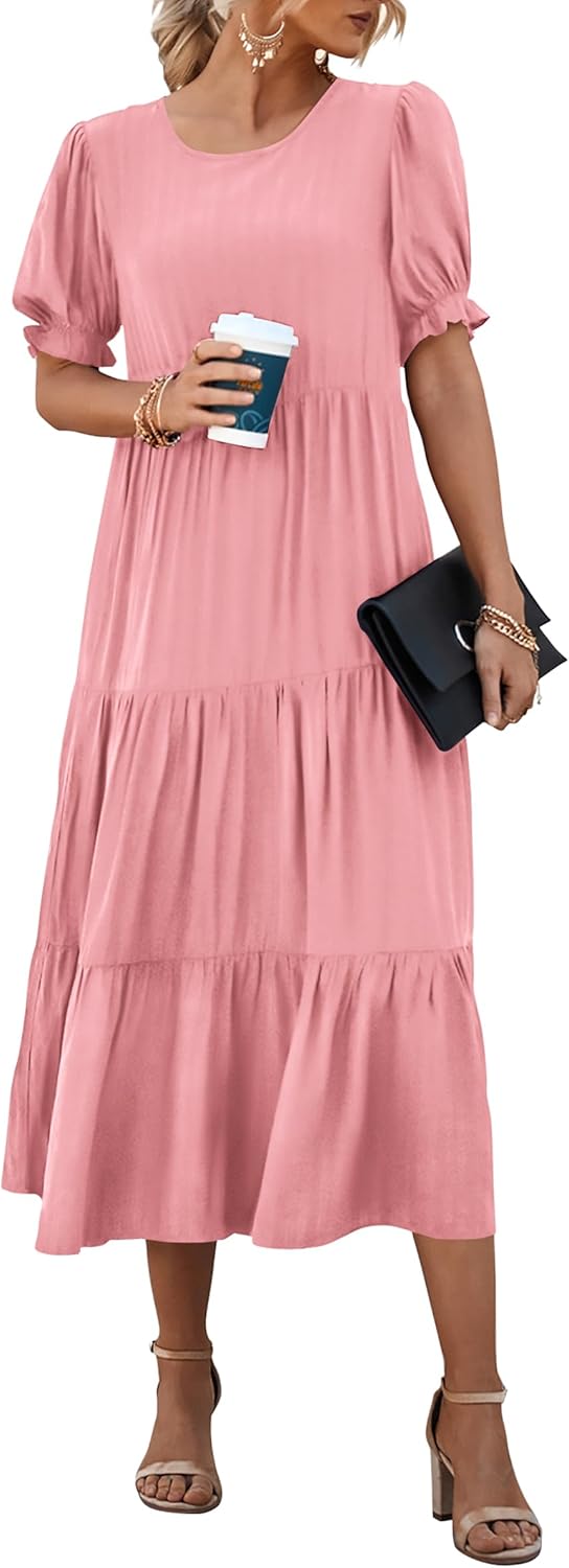 PRETTYGARDEN Summer Floral Print Dress for Women - Boho Style
