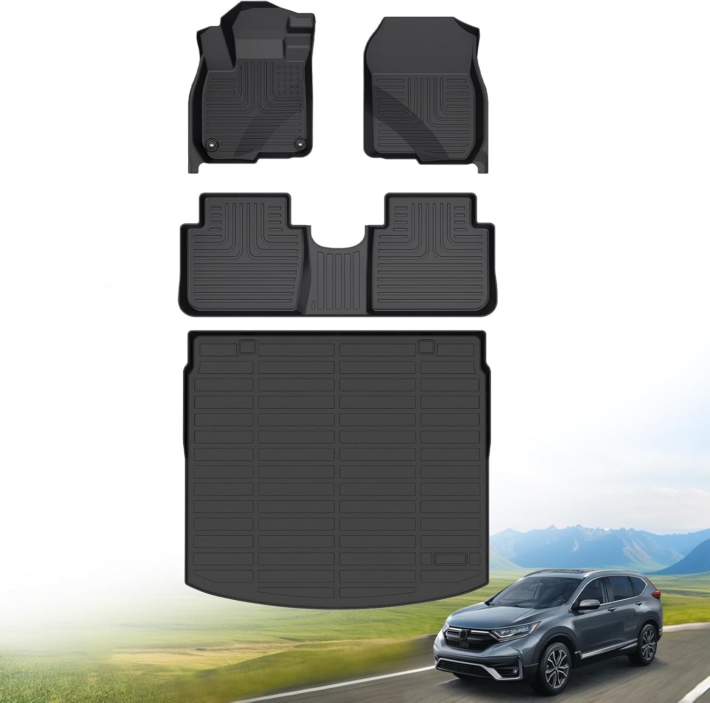 Hutisya Floor Mats & Cargo Liner Set for Honda CR-V 2017-2022