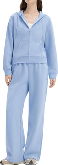 SUUKSESS Womens 2 Piece Sweatsuit Tracksuit - Relaxed Wide Leg Set