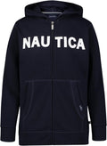 Nautica Boys' Long Sleeve Fleece Full Zip Hoodie - Warm, Lightweight