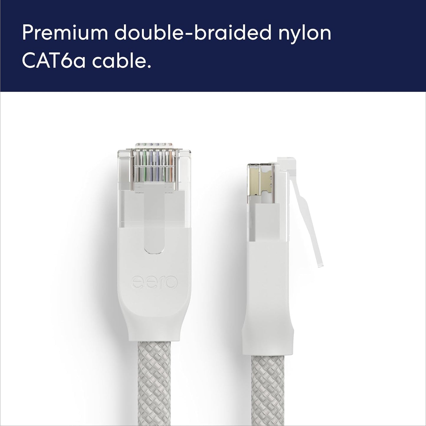 High-Speed 10G+ CAT6a Ethernet Cable - 3ft Arctic White