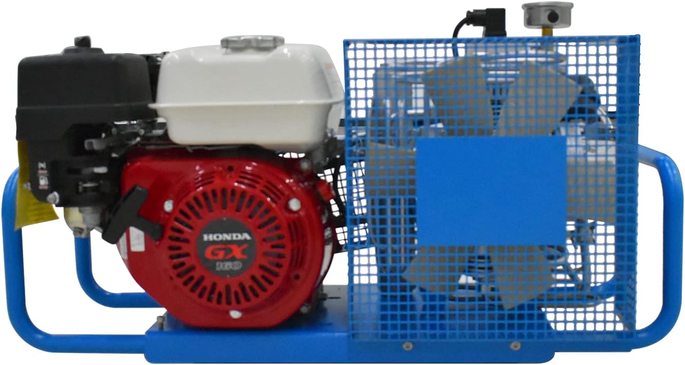 High-Pressure Diving Air Compressor - Gasoline Drive, Manual Shutdown
