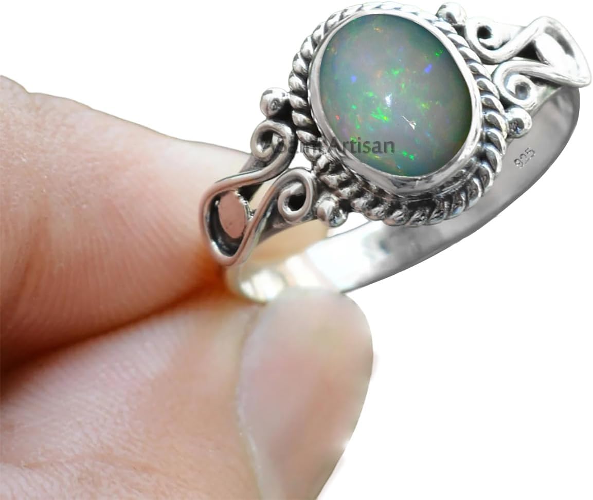 Handmade 925 Sterling Silver Rings with Natural Gemstones