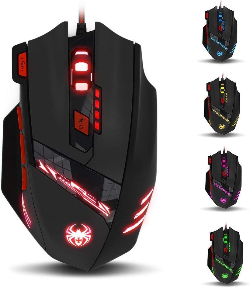 High-Precision zelotes T90 Gaming Mouse - 9200 DPI & 8 Programmable Buttons!