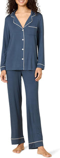 Women's PJ Set with Modal Jersey - Relaxed Notch Collar