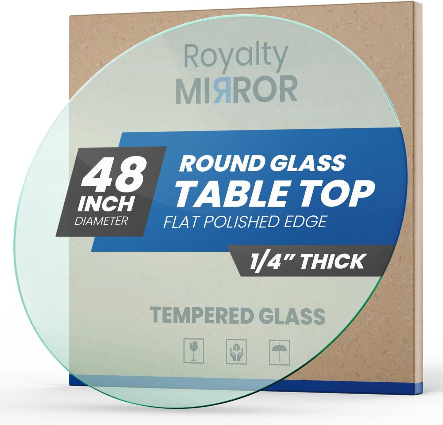 48 Inch Round Tempered Glass Table Top for Dining and Coffee