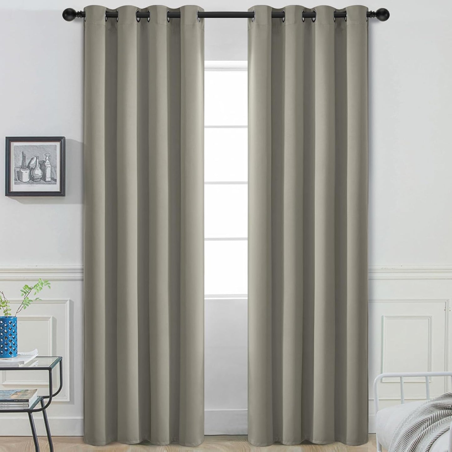 Yakamok 84 Inch Long Blackout Curtains for Room Darkening