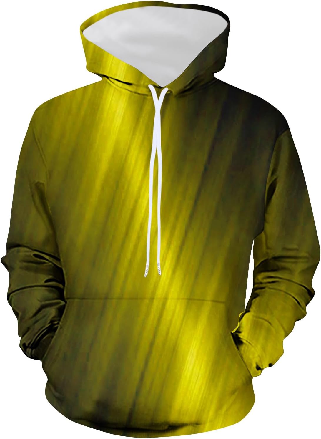 3D Linen Print Hooded Sweatshirt