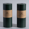 4 in x 10 in Extra-Large Dark Green Pillar Candles (Set of 2) - Long